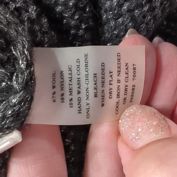 Ann Taylor Womens Sweater Winter Metallic Christmas Holiday Slouchy Cozy Medium - Picture 16 of 17